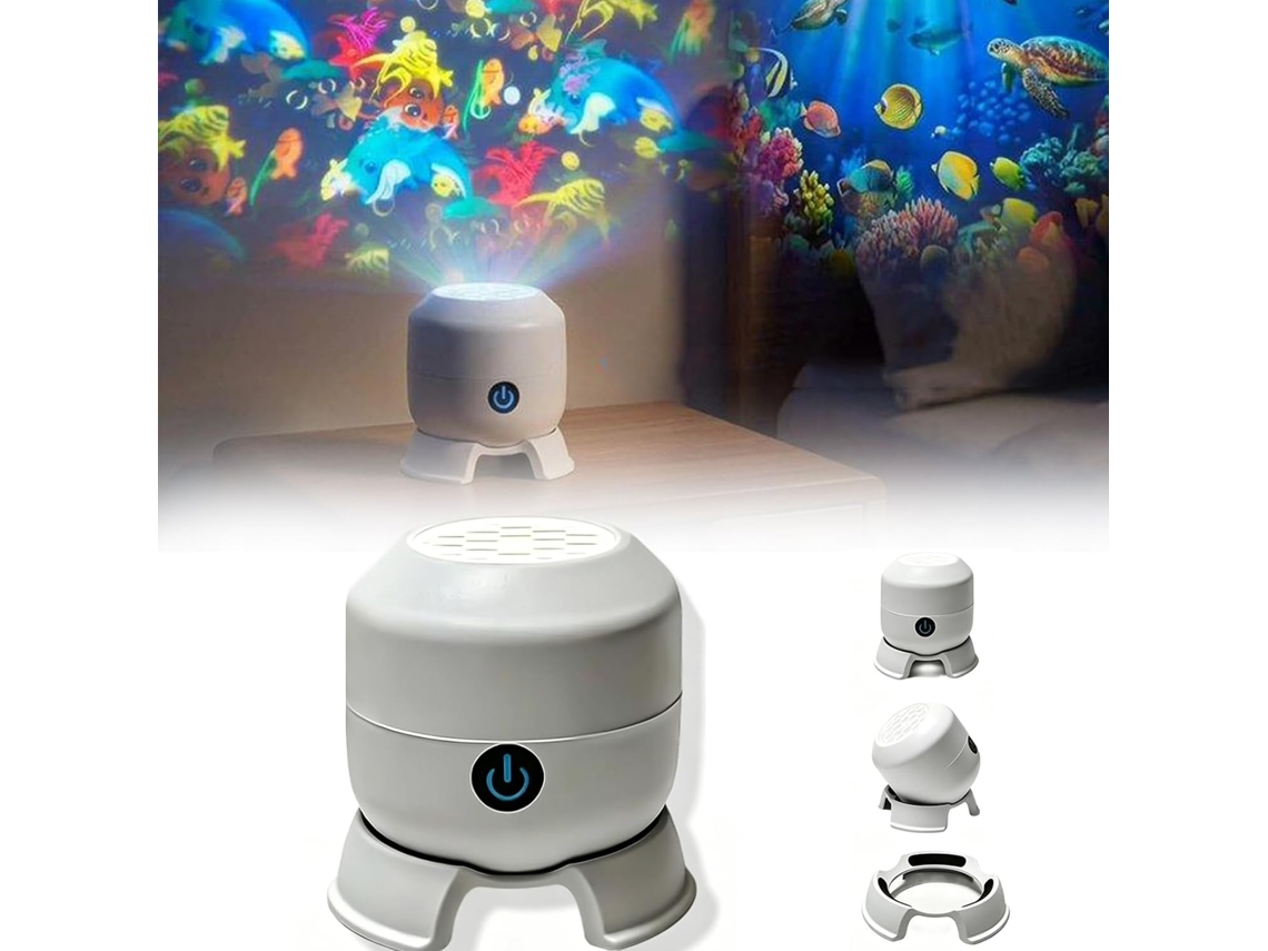 Projetor De Luz Led Giratório Dinâmico, Noturna 3d Com Ondas Do Oceano