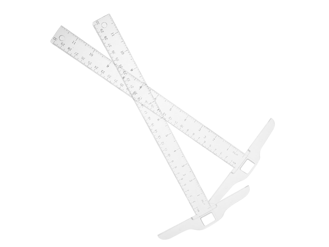 Lurelia Régua Em T 2 Peças Em Plástico 30cm Com Escala Dupla E Resistente Para Desenho Técnico