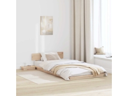 Vidaxl Estrutura da Cama com Cabeceira Castanho 90 X 200 Cm Madeira
