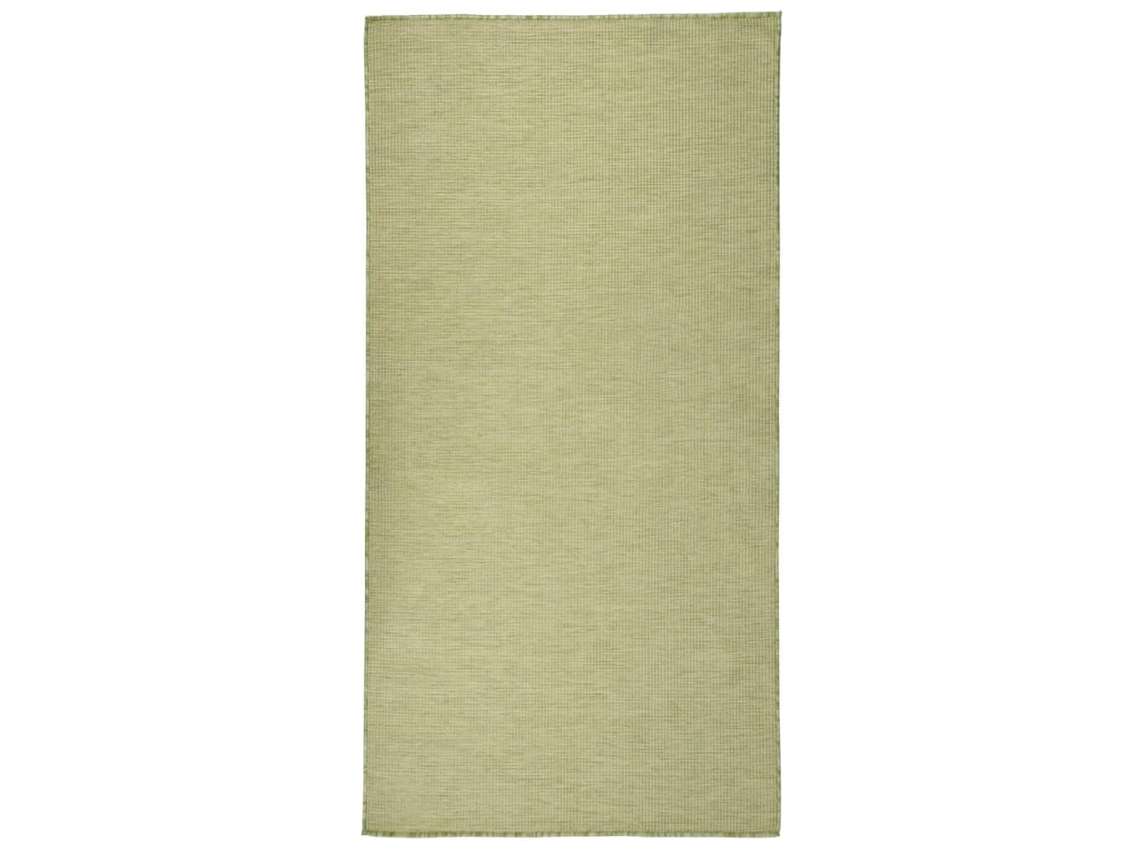 Vidaxl Tapete De Tecido Plano Para Exterior 100x200 Cm Verde