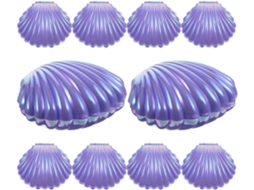 Conjunto De 10 Caixinhas Em Formato Concha Para Doces, Na Cor Roxa Perolada Ideais Para Lembrancinhas De Casamento