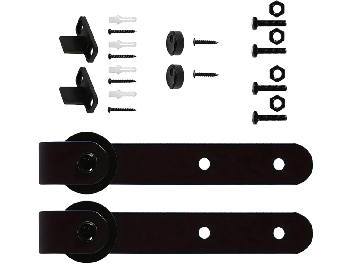 Um suporte de fixação reforçado em aço inoxidável é adequado para diversas portas de guarda-roupa, permitindo uma instalação rápida e fácil.