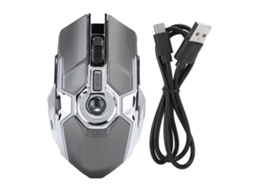 Rato Gamer Sem Fio 2.4g Luz De Fundo Cinza Ferro
