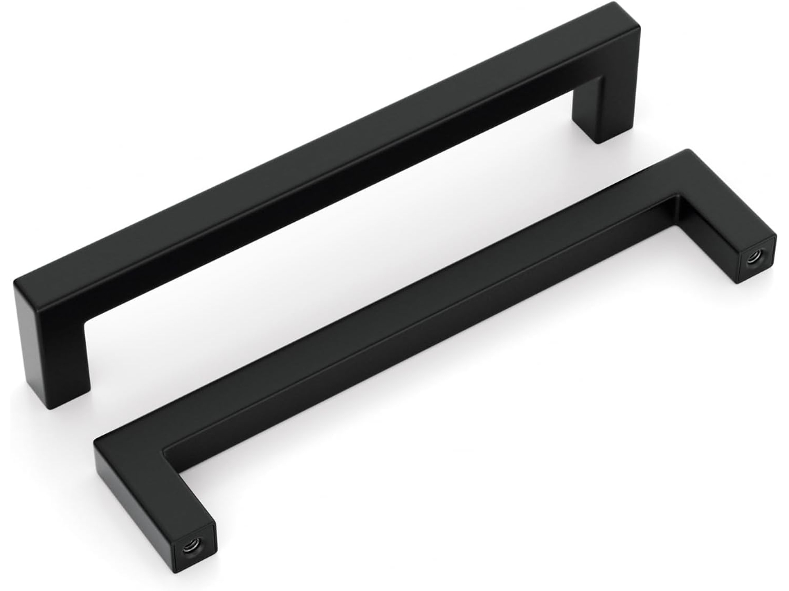 Homdiy Pacote Com 15-puxadores Pretos Quadrados Para Gavetas, Armários E Portas De Armário, Com Distância Entre Furos De