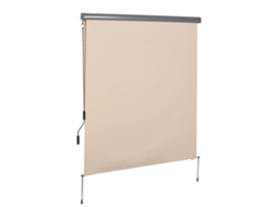 Cortina De Enrolar Para Exterior 2,5 X 1,6 M Com Manivela, Alumínio E Poliéster 280 G/m², Proteção Uv50+, Creme
