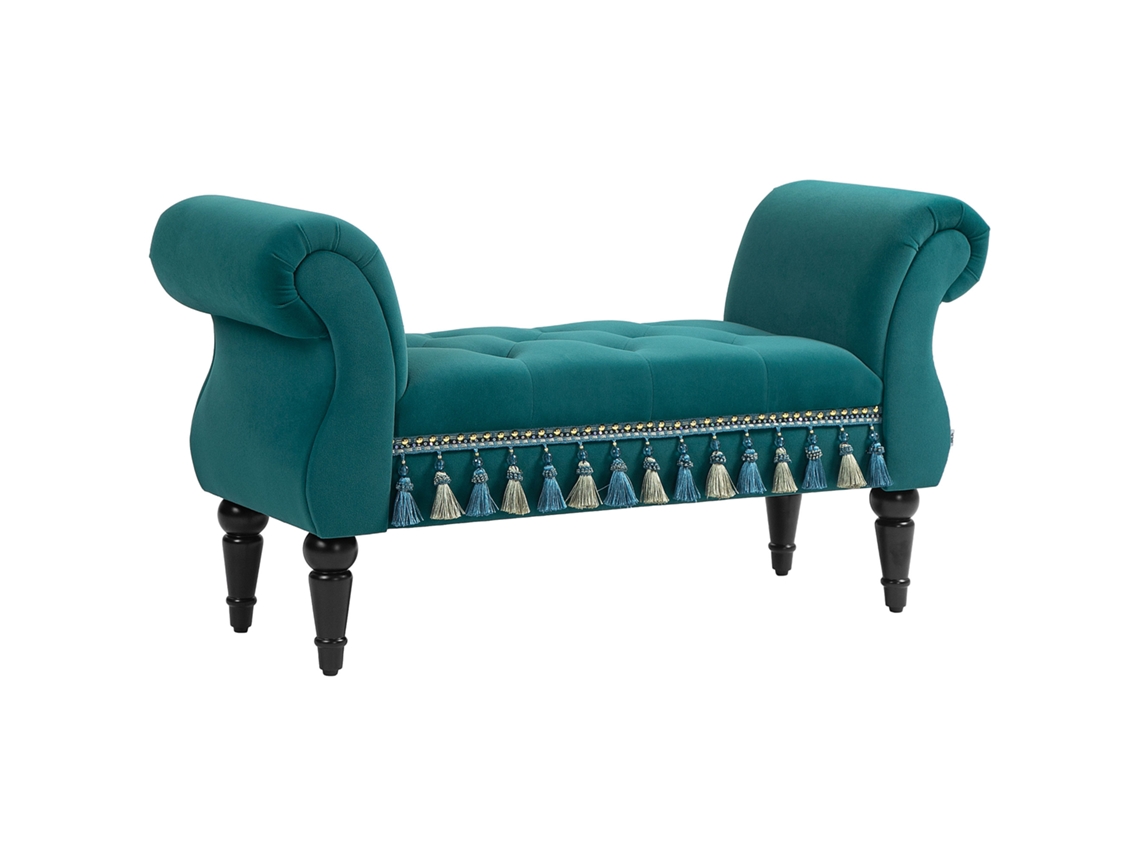 Banco Estofado Vintage BTFORUS, até 150kg, 117x40x58cm, verde