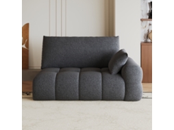 Sofá Modular 2 Lugares Em Chenille, Módulo Direito, Sofá Moderno E Confortável Para Sala, Cinzento Escuro