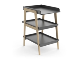 Trocador Tsuga Madeira Maciça E Mdf C.58 X D.71,1 X A.101,2 Cm Para Colchão 50x70 Cm Cinza Grafite Demeyere