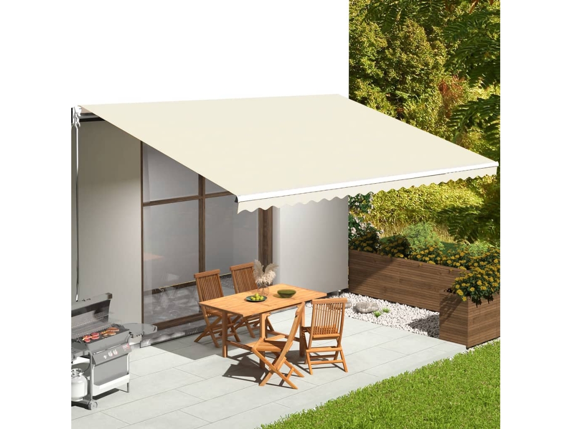 Vidaxl Tecido De Substituição Para Toldo Creme 6x3,5 M Poliéster