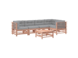 Maison Exclusive - 6 Pcs Conj. Lounge Jardim C/ Almofadões Madeira Douglas Maciça