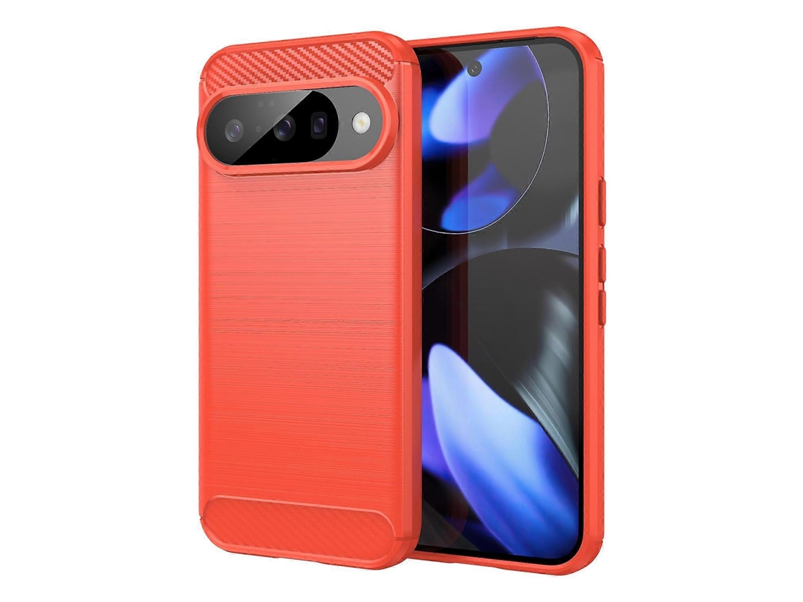 Capa De Celular Tpu Com Textura Escovada De Fibra De Carbono