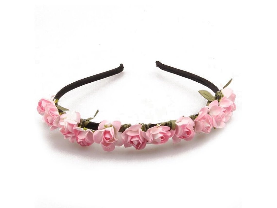 Corona Floral De Rosas De Pe Para Cabelo Ajustável E Confortável Para Casamentos E Festivais