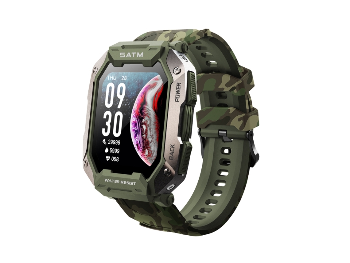 1, 71 Polegadas Tft Hd Screen Smart Watch Com Monitor De Freqüência Cardíaca/monitor De Oxigênio De Sangue (camuflagem Verde)