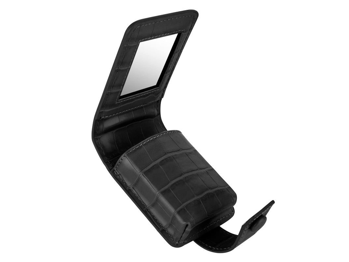 Estuche de Maquilhagem LINJOU de Cuero Pu, com espelho, preto
