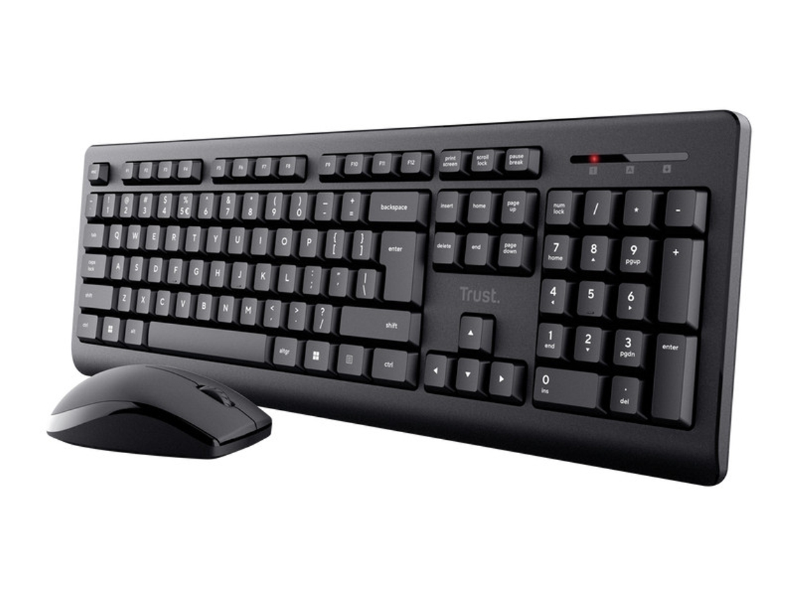Primo Teclado Mouse Incluído Escritório RF Sem Fio Qwerty Italiano Preto Trust