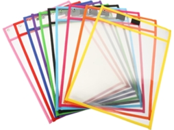 Capa Protetora De Pvc Reutilizável Uso Diário, Decoração Escolar, Ideal Escrever E Apagar Possui Bolso