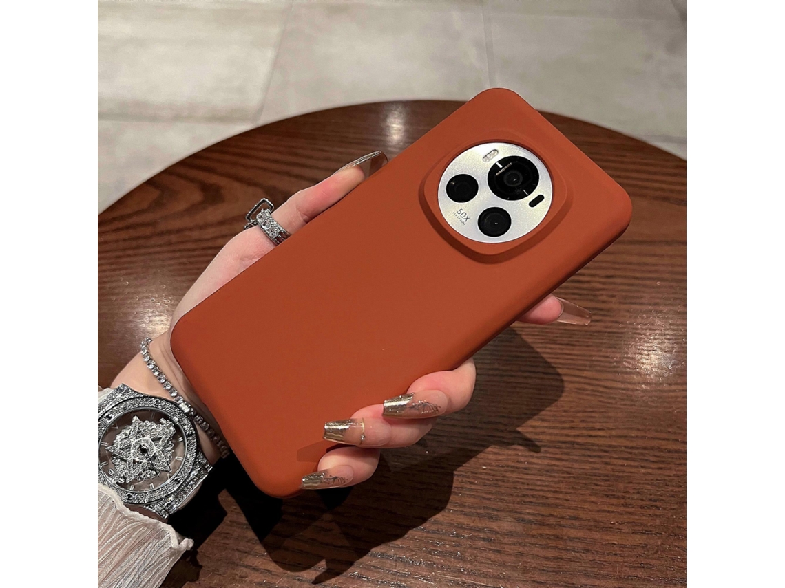 Capa Tkdaddy For Honor Magic6 5g De Silicone Líquido Suave Para A Pele Capa Para Celular Marrom