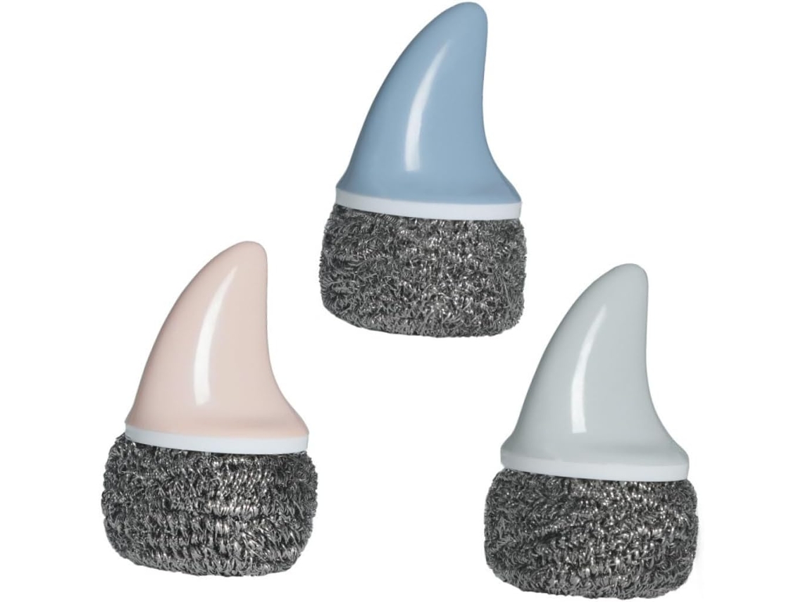 Conjunto De 3 Esponjas De Aço Para Cozinha Com Design Funcional, Aço
