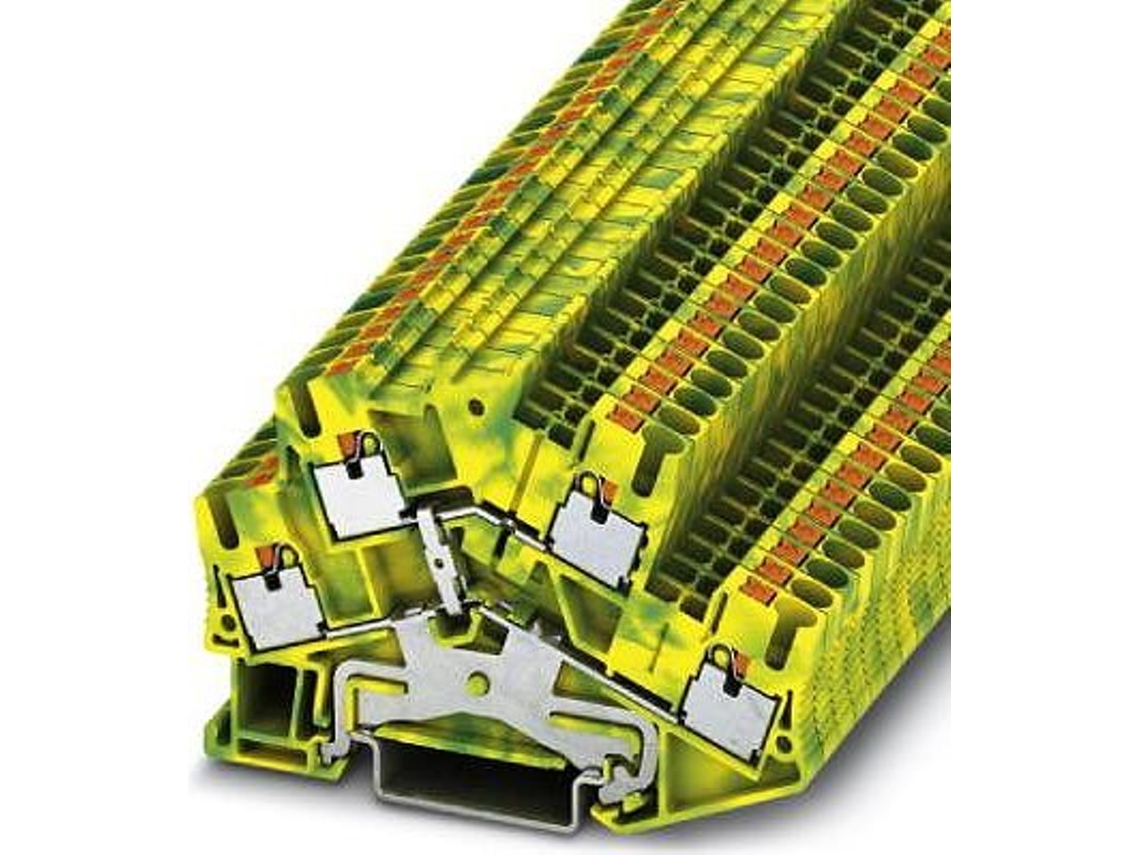 Bloco de terminais de condutor de proteção Pttbs 2,5 Pe Verde Amarelo 1 peça Phoenix Contact (3209620)