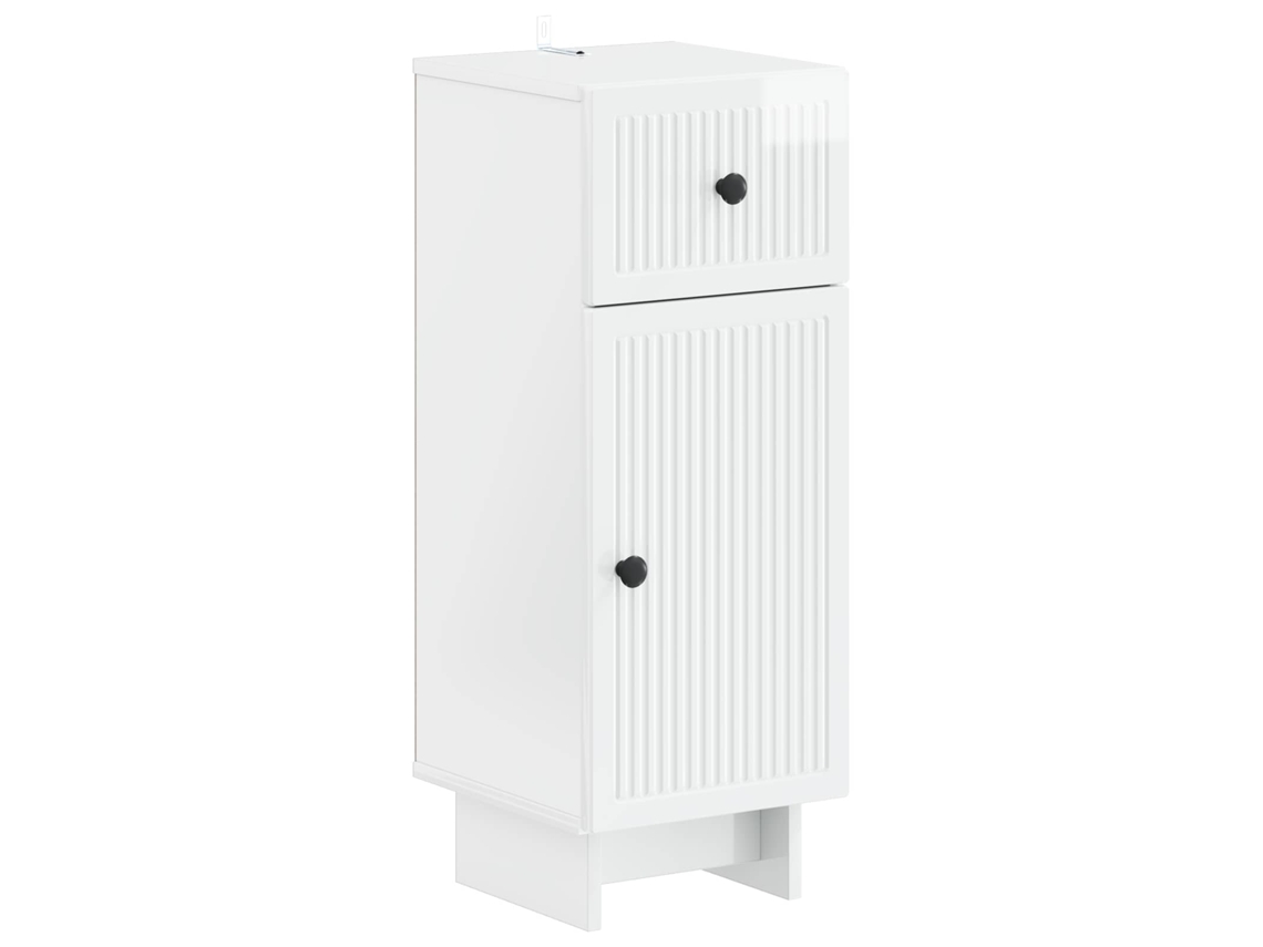 Vidaxl Armário De Armazenamento Para Banheiro Ede Branco Brilhante