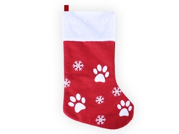 Meia De Natal Vermelha Com Estampa