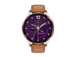 Smartwatch com chamadas Bluetooth, reprodução de música, notificações e monitoramento de ECG, marrom. Bestvite