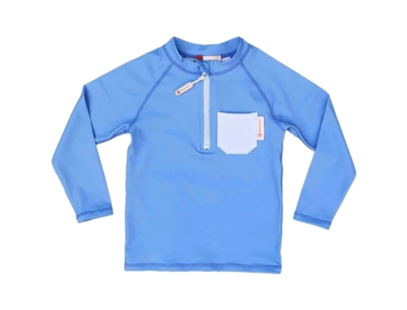 Menino Rashguard Manga Longa-Não Impressa Camiseta Azul BADAWII