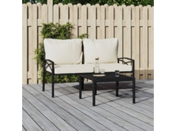 Vidaxl Cadeiras De Jardim C/ Almofadões Cor Areia 2 Pcs 62x75x79cm Aço