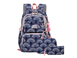 Mochila Com Lancheira E Estojo, Impermeável, Grande Capacidade, Adequada Para Escola, Viagens, Etc Azul Escuro