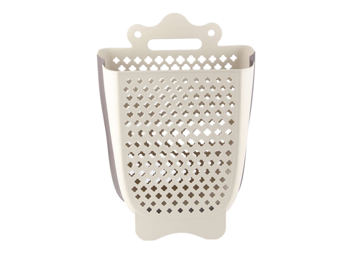 Cesta de roupa suja suspensa de plástico dobrável para parede, multiuso e economiza espaço S/MARCA