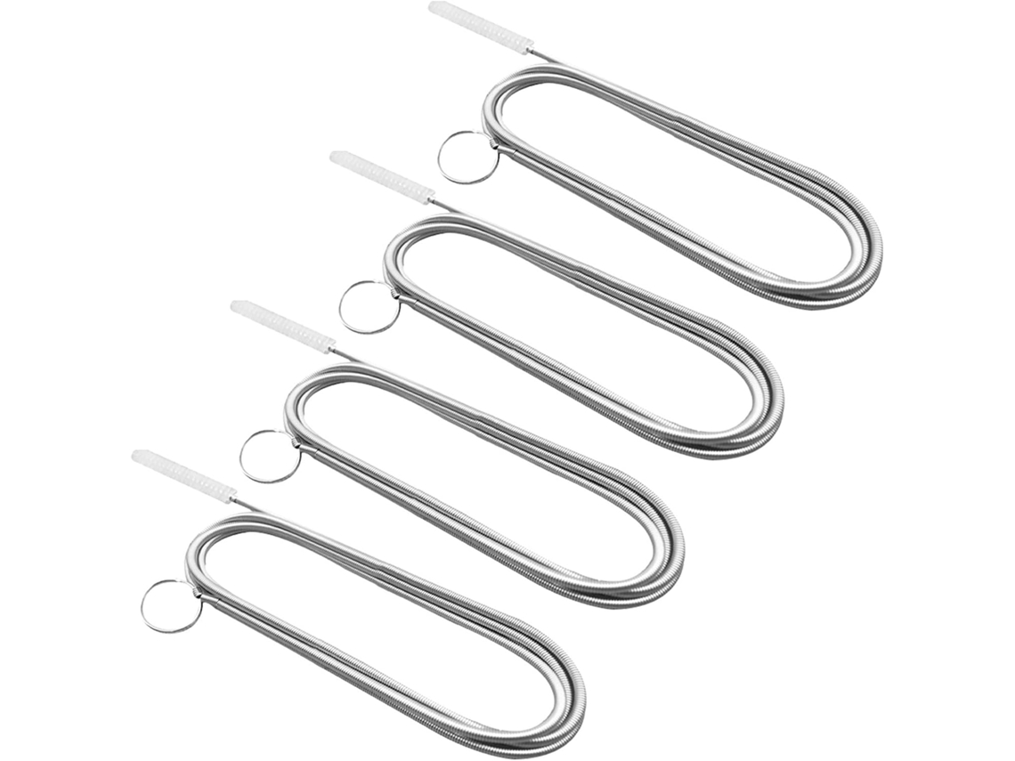 Conjunto De 5 Escovas Flexíveis Aço Inoxidável Com Cerdas Nylon Para Limpeza Tubos Estreitos E Manutenção Refrigeradores