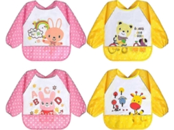 Conjunto De 5 Babadores De Manga Comprida Para Bebê, Babador Impermeável Com Manga, Babadores Para Bebês De 6 A 36 Meses_tigu