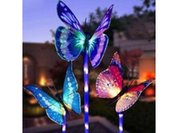 Conjunto De 3 Luminárias Solares Decorativas, Formato De Borboleta Que Mudam De Cor, Para Jardim, Pátio, Varanda, Caminhos E Paisagismo Exterior