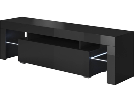 Móvel de TV MÓVEIS BONITOS Unai (160 x 35 x 45 cm - Melamina - Preto)