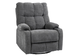 Poltrona reclinável com apoio para os pés, giratória, suporta até 150 kg, estrutura em aço, 88x96x108 cm, Cinza Escuro-pt