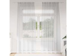 Vidaxl Cortina De Voile 2 Unid. Cinzento-claro 245 X 140 Cm Poliéster