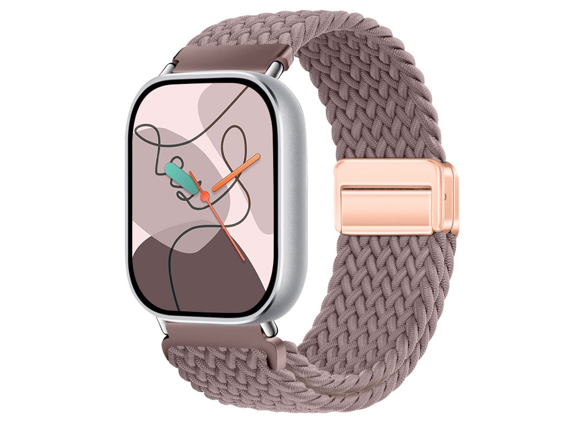 Pulseira De Nylon Trançado Com Fecho Magnético Para Xiaomi Mi Band 10pro, Huawei Fit 5, Redmi Watch 6-roxo Fumê
