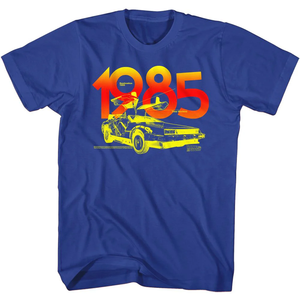 Unisex Adult T-shirt Rockinstone Back To The Future Movie Way Ba Solid Royal Sizexl