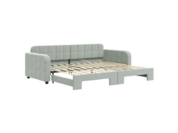 Sofá cama com Gavetão 90x200 Cm Veludo Cinzento claro MAISON EXCLUSIVE