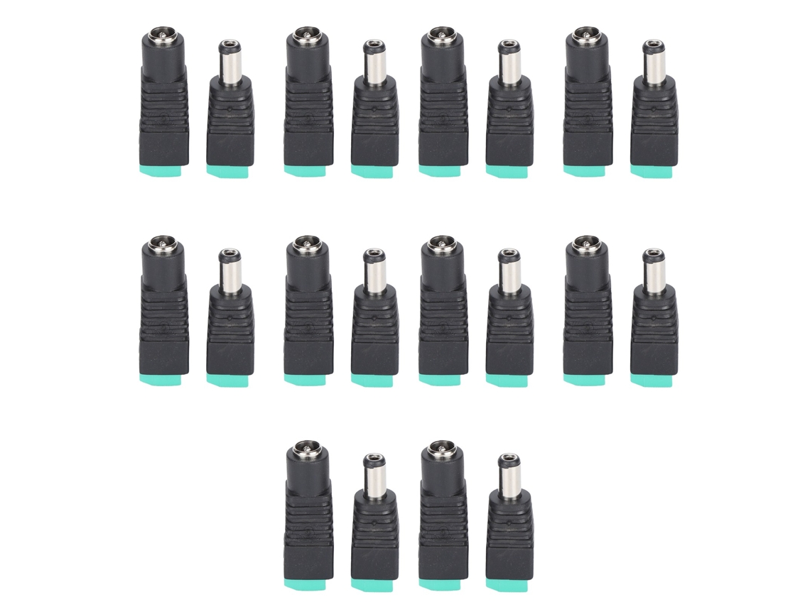 Aetheria adaptador de Alimentação Dc Conector Plug 5.5x2.1mm para Fita Led Câmera Cctv Macho e Fêmea