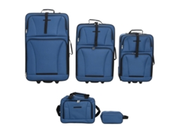 Maison Exclusive - 5 Pcs Conjunto Malas De Viagem Tecido Azul