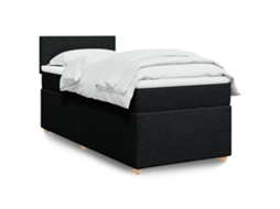 Vidaxl Cama Com Molas/colchão 100x200 Cm Tecido Preto