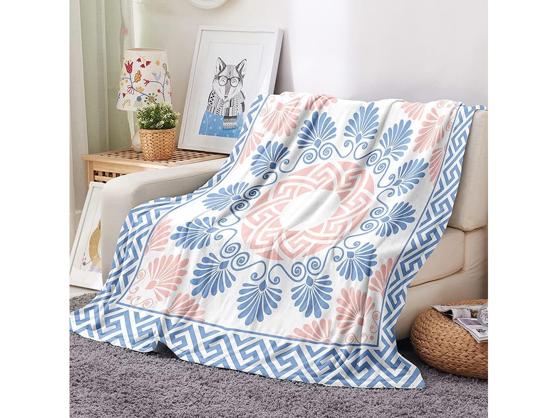 Manta de Lã Flanelada Xadrez Mandala Fansu Estampa 3d Macia e Fofa em Microfibra Ideal para o Inverno Perfeita