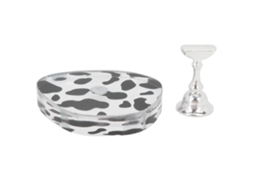 Suporte magnético redondo para exibição e prática de nail art, ferramenta de manicure para iniciantes e profissionais de salão, prateado.