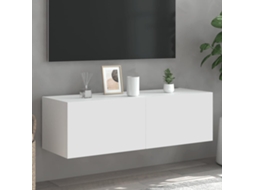 Vidaxl Móvel De Parede Para Tv Com Luzes Led 100x35x31 Cm Branco