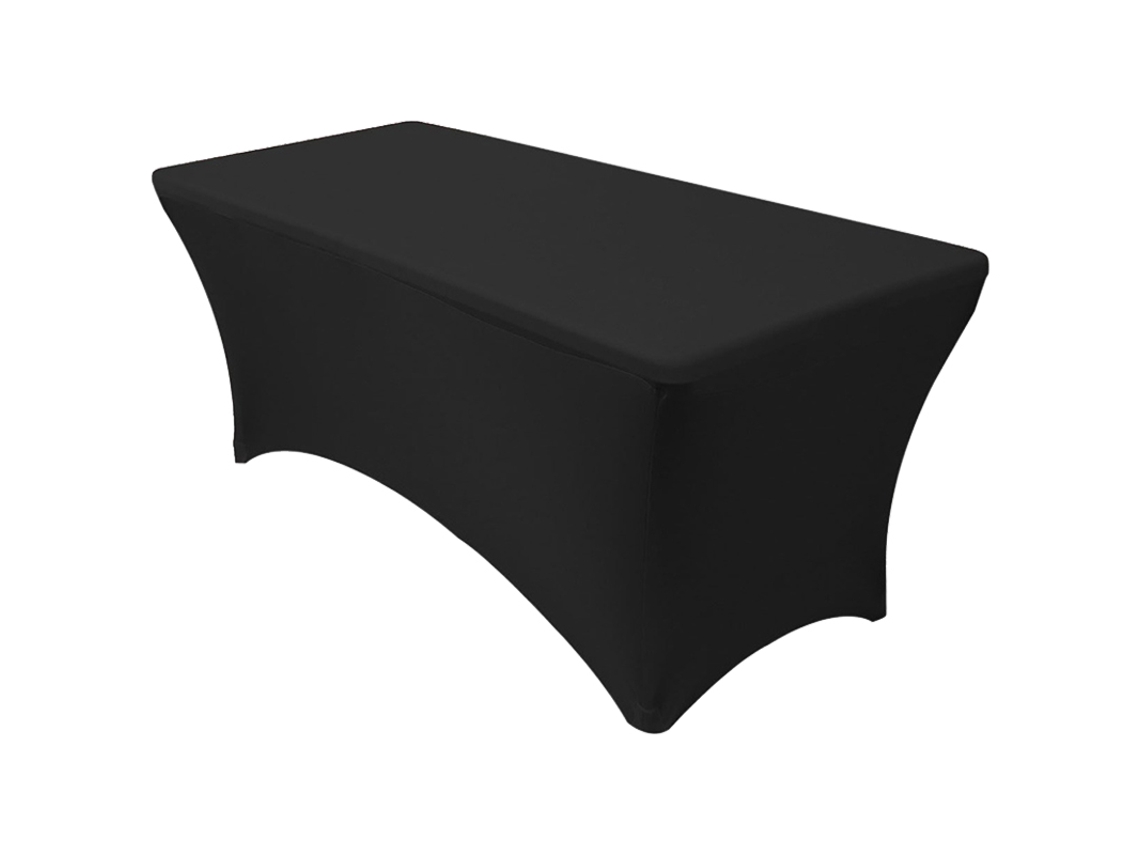 Manta De Mesa Elástica Lavável Para Salão E Festas - 6 Pés Preto