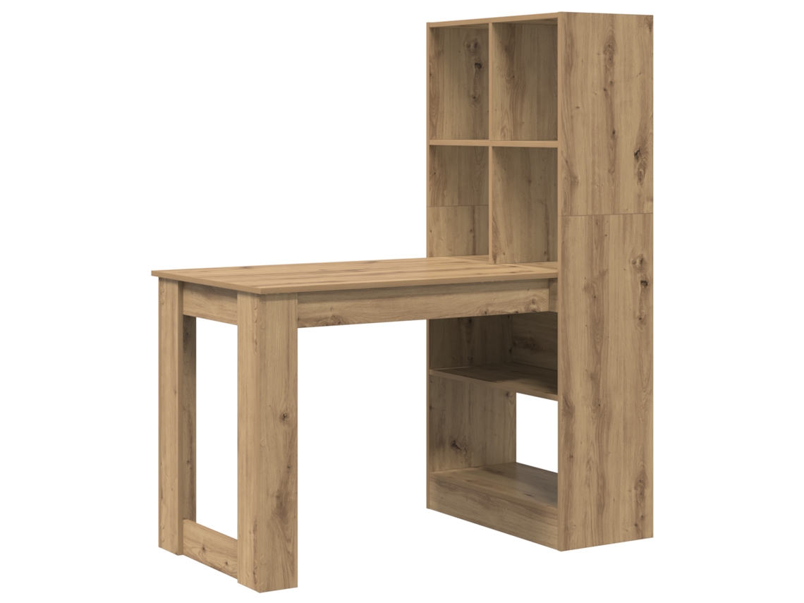 Conjunto 1 Secretária De Escrita Vidaxl Castanho Derivados De Madeira (122 X 67 X 145 Cm)