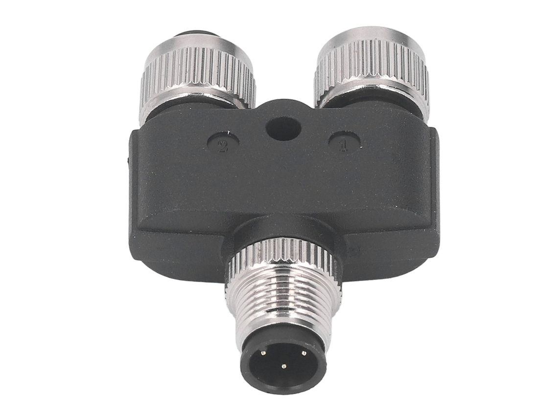 Conector M12 Tipo Y 4 Pinos 1 para 2 IP67 À Prova D'Água e Resistente ao Fogo - Adaptador para Aviação 4a