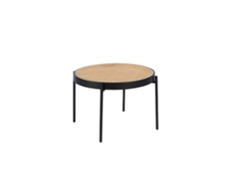 Mesa de Centro ANGEL CERDA (Preto e Bege - Rattan - Ø66 x 40 cm)