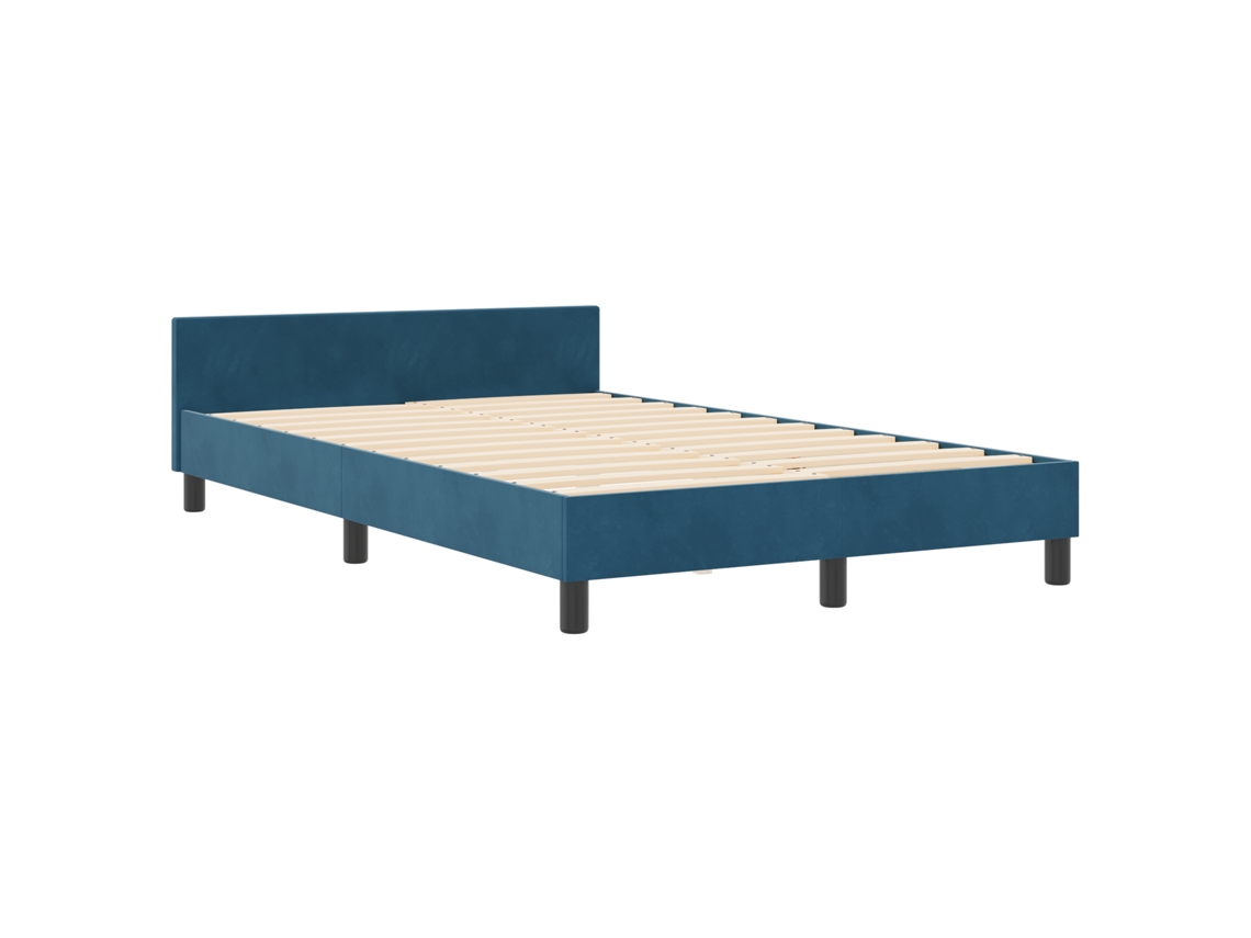 Conjunto 1 Cama Moderna Vidaxl Azul Veludo (120 X 190 Cm)